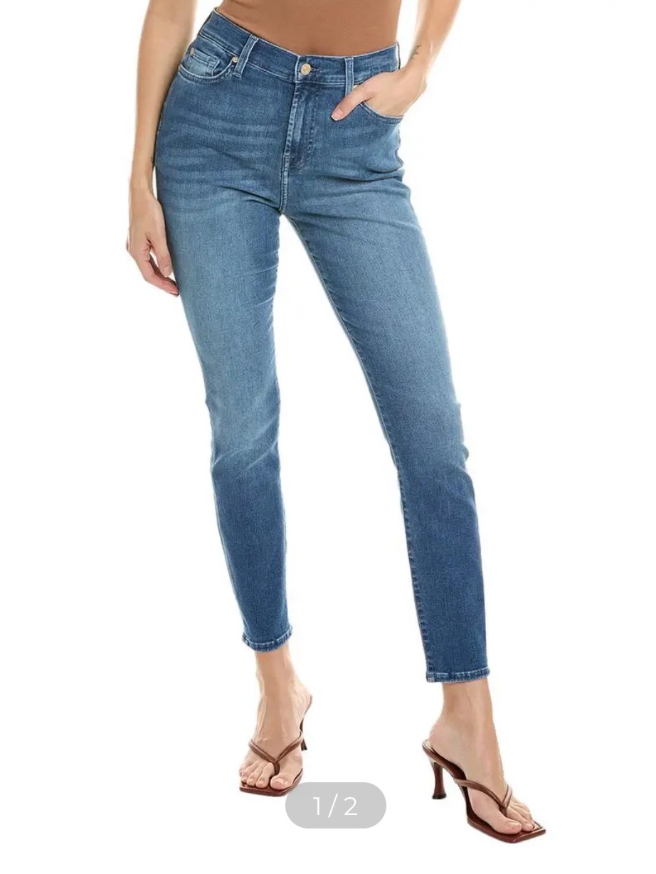 7 For All Mankind High-Rise Gwenevere Jeans - Medium Blue